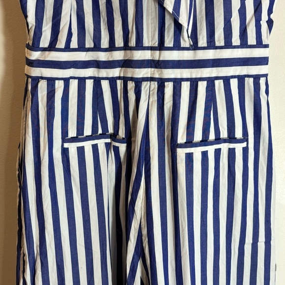 J CREW Sz 0 100% Cotton Wide Leg High Neck Bow Tieback Pockets Cropped Jumpsuit - Picture 11 of 14